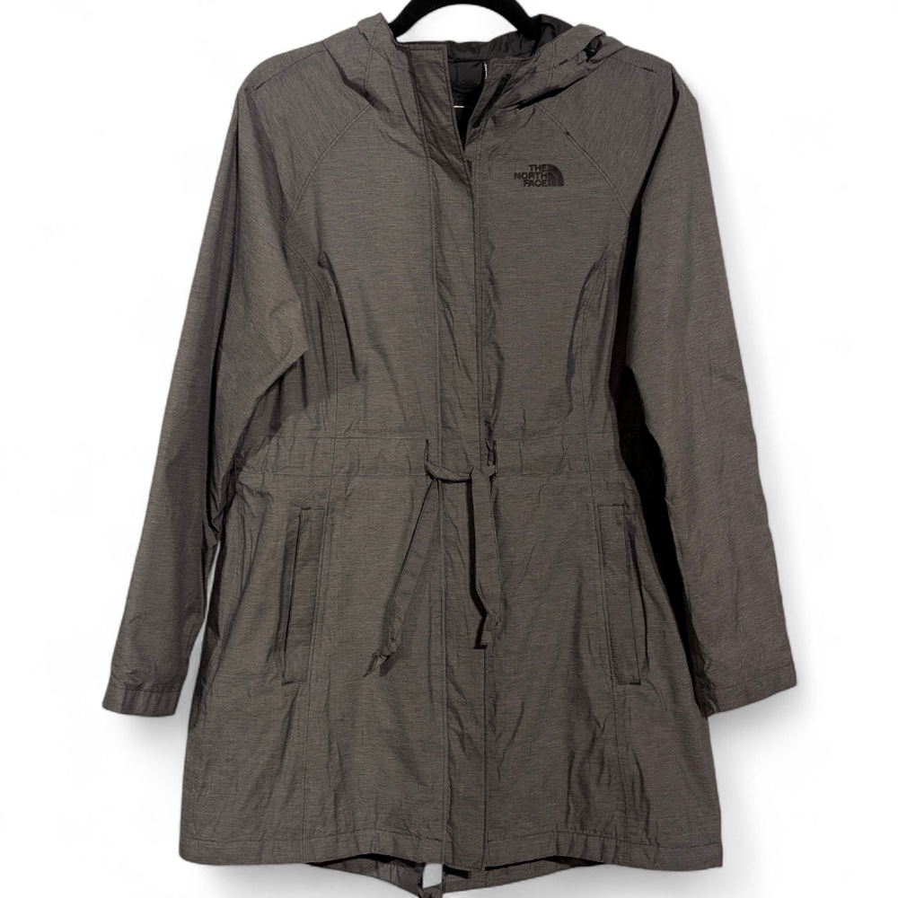 ​🌧️ The North Face Teralinda Trench Coat Sz M Gray Charcoal Waterproof A3BB 🏔️